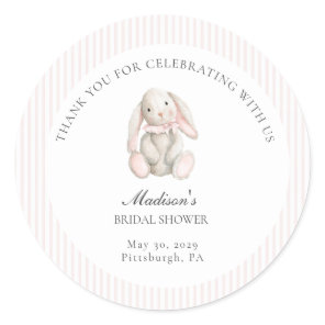 Some Bunny Sweet Pink Baby Shower Classic Round Sticker