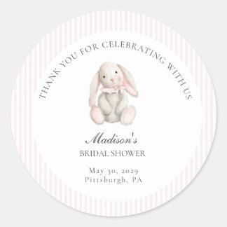 Some Bunny Sweet Pink Baby Shower Classic Round Sticker