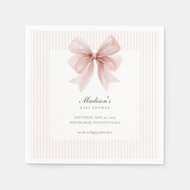 Some Bunny Sweet Pink Baby Shower  Napkins (Front)