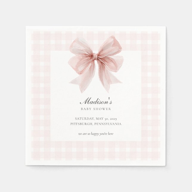 Some Bunny Sweet Pink Baby Shower  Napkins (Front)