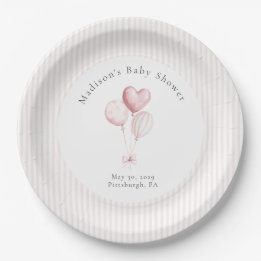 Some Bunny Sweet Pink Baby Shower Paper Plates