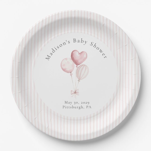 Some Bunny Sweet Pink Baby Shower  Paper Plates (Front)