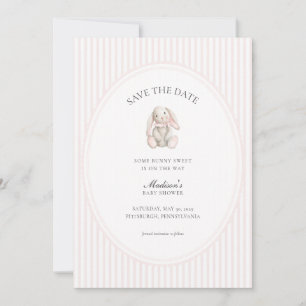 Some Bunny Sweet Pink Baby Shower Save the Date Invitation