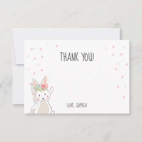 Some Bunny Thank You Card Easter Pink Girl