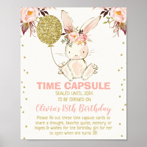 Some Bunny Themed Time Capsule Sign