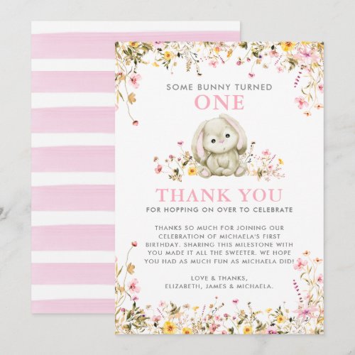 Some Bunny Turned One Pink Girl's 1st Birthday