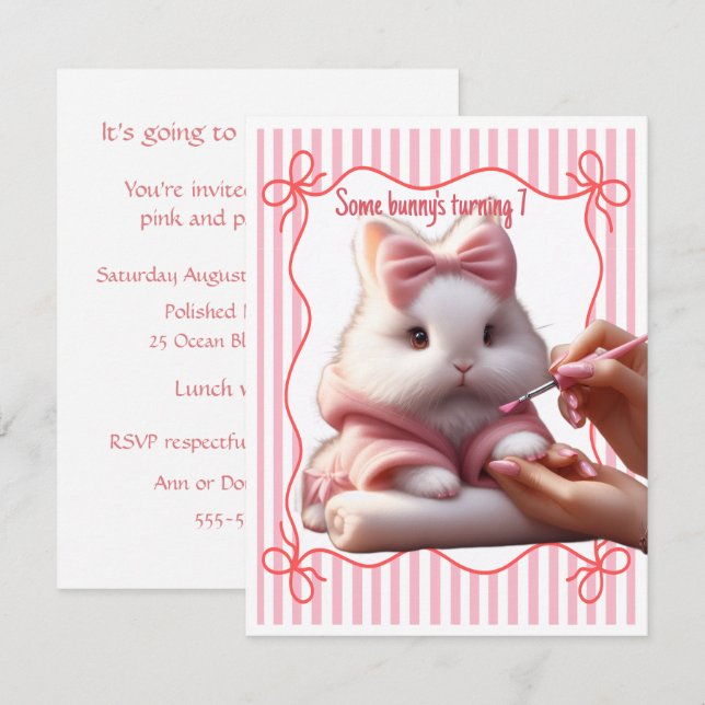 Some Bunny's Birthday Digital Download Invitation (Front/Back)