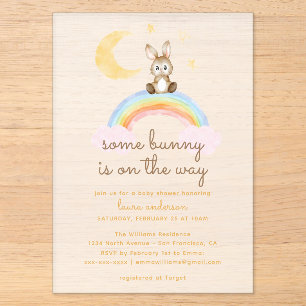 Some Bunny's On The Way Gender Neutral Baby Shower Acrylic Invitations