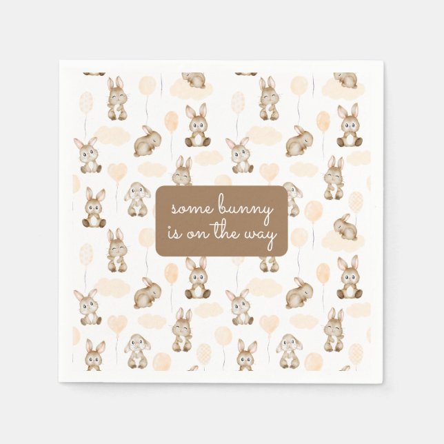Some Bunny's on the Way Gender Neutral Baby Shower Napkins (Front)