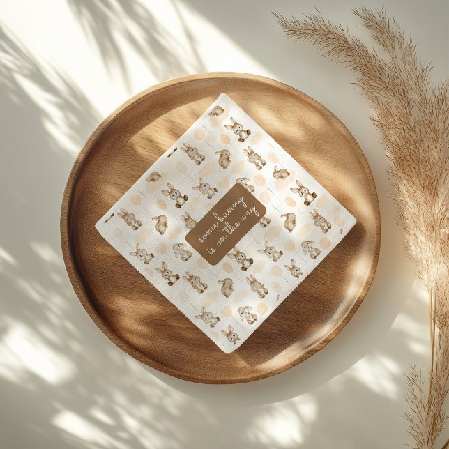 Some Bunny's On The Way Gender Neutral Baby Shower Napkins (Creator Uploaded)