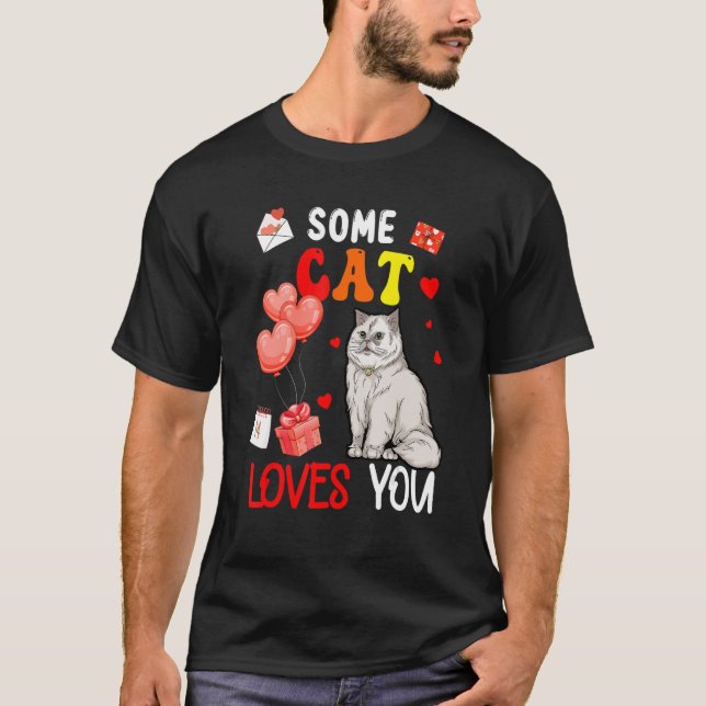 Some Cat Loving You Valentine's Day Animal T-Shirt (Front)