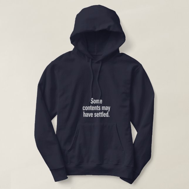 Some contents may have settled White Text Low Hoodie (Design Front)