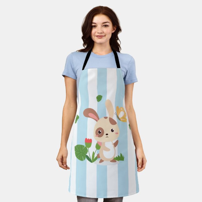 Some Cute Bunny Apron (Worn)