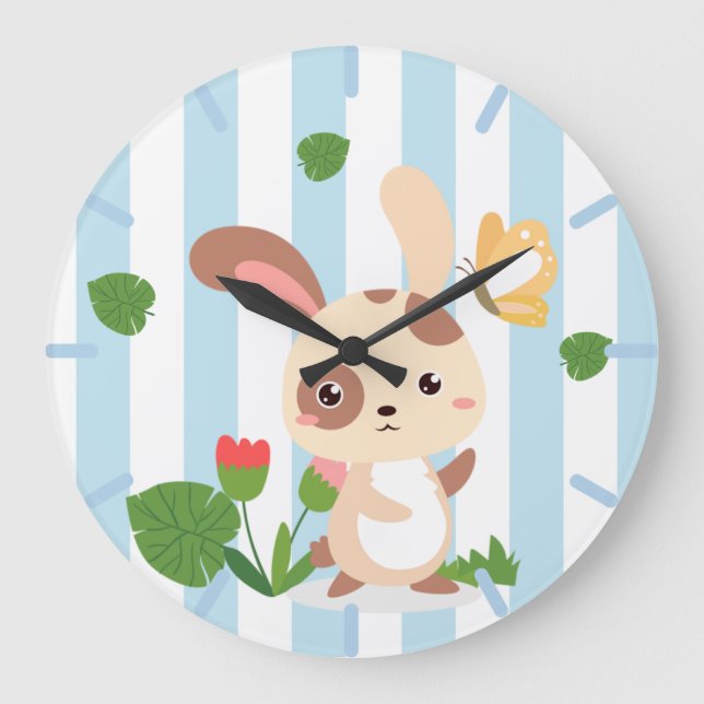 Some Cute Bunny Large Clock (Front)
