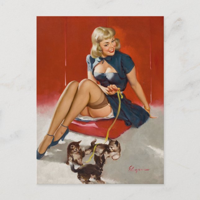 Some Cute Tricks Pin Up Art Postcard (Front)