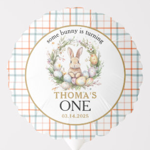 Some easter Bunny Is Turning one 1st birthday Balloon