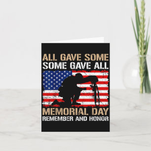 Some Gave Memorial Day Remember Honor USA Fallen Card