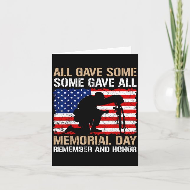 Some Gave Memorial Day Remember Honor USA Fallen Card (Front)