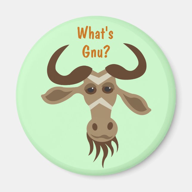 Some Gnu Stuff_Gary Gnu_What's Gnu? Magnet (Front)