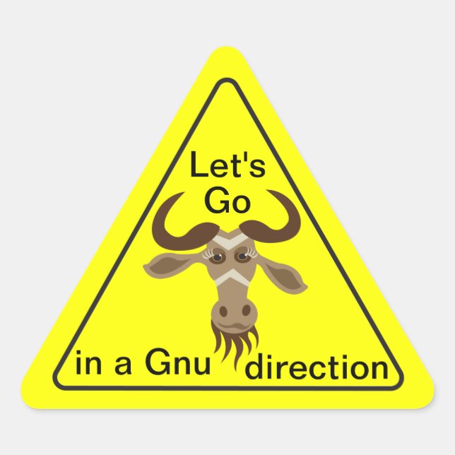 Some Gnu Stuff_Let's go in a Gnu direction sticker (Front)