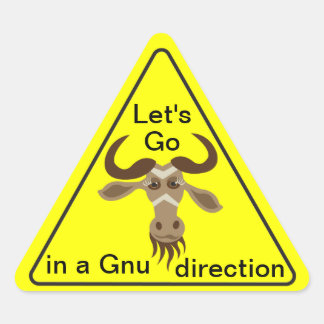 Some Gnu Stuff_Let's go in a Gnu direction sticker