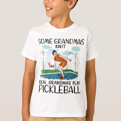 Some grandmas knit real grandmas play pickleball T_Shirt