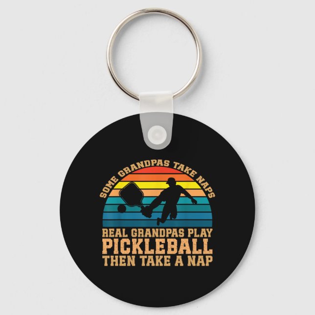 Some Grandpas Take Naps Real Grandpas Play  Keychain (Front)