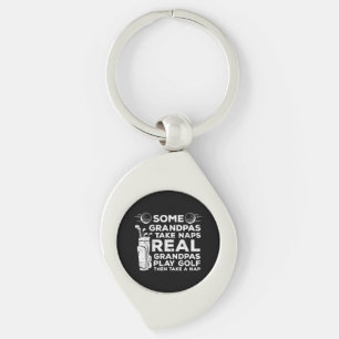 Some Grandpas Take Naps Real Play Golf Funny Golfe Keychain