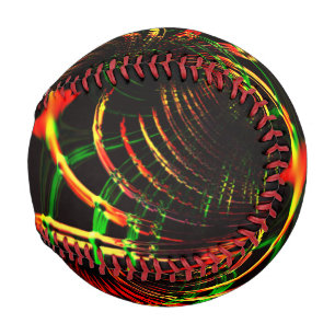 Some grass leaves, fire colors in 'flower petals' baseball