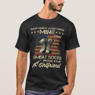 Some Heros Wear Capes Mine Wears Combat Boots Girl T-Shirt