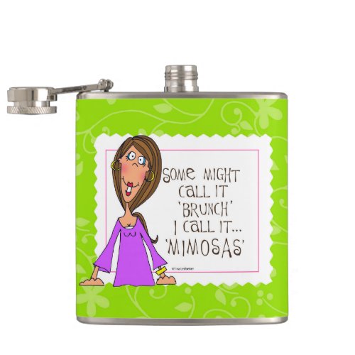 Some might call it Brunch I call it Mimosas Hip Flask