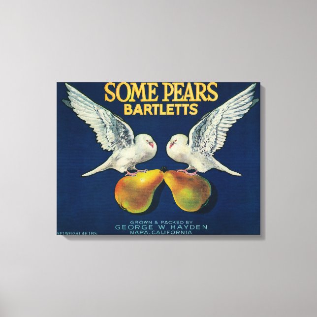 Some Pears Pear Crate LabelNapa, CA Canvas Print (Front)