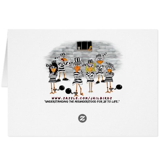 Some People Can't Take a Joke: Jailbird card (Back Horizontal)