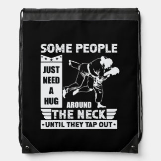 Some People Just Need A Hug - BJJ MMA Brazilian Ji Drawstring Bag