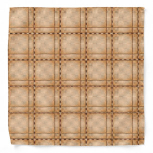 Some tartan of brownish irregular chess bandana