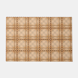 Some tartan of brownish irregular chess doormat