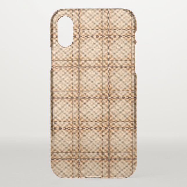 Some tartan of brownish irregular chess uncommon iPhone case (Back)