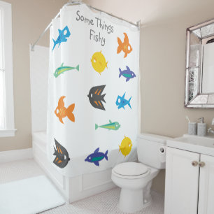 Some Things Fishy_Ocean Lovers_Exotic Aquarium Shower Curtain