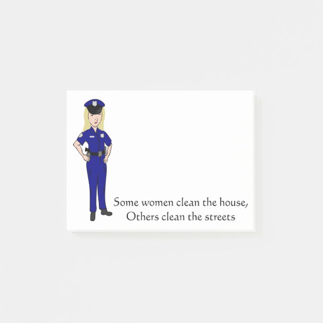 Some Women Clean Police Officer Humor Post-it Notes (Front)
