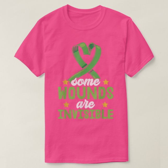 Some Wounds Are Invisible Depression Support Menta T-Shirt (Design Front)