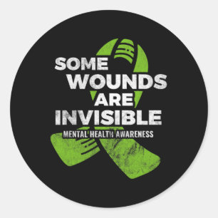 Some Wounds Invisible Mental Health Awareness Psyc Classic Round Sticker