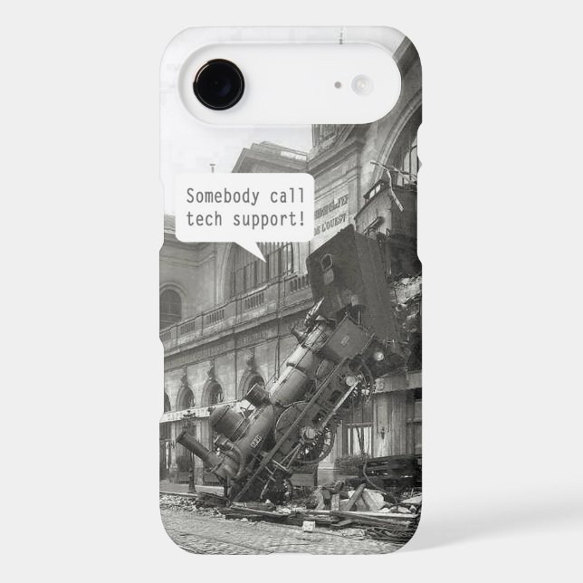Somebody Call Tech Support Train Wreck Case-Mate iPhone Case (Back)
