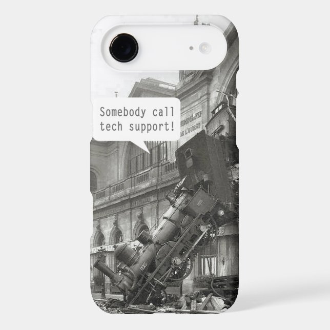 Somebody Call Tech Support Train Wreck Case-Mate iPhone Case (Back)