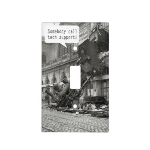 Somebody Call Tech Support Train Wreck Light Switch Cover