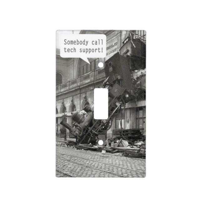 Somebody Call Tech Support Train Wreck Light Switch Cover (Front)