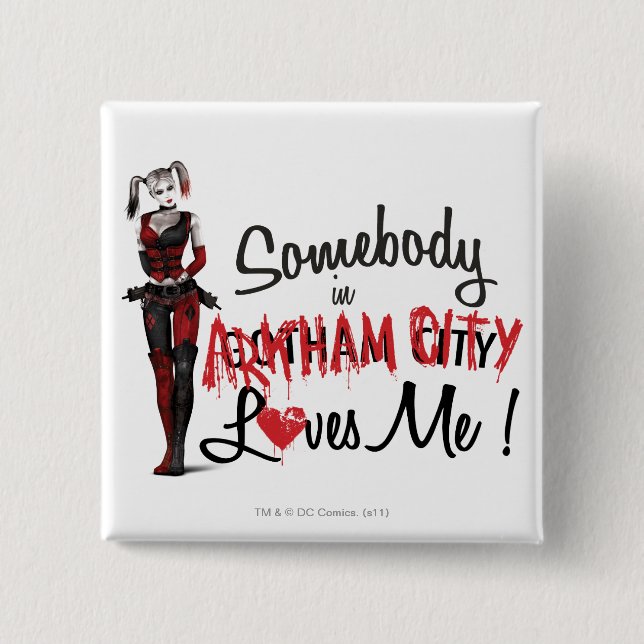 Somebody in AC Loves Me - Harley Pinback Button (Front)