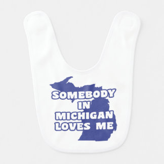 Somebody in Michigan Loves Me Baby Bib