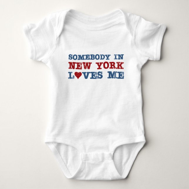Somebody in New York Loves Me Baby Bodysuit (Front)