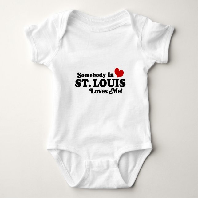 Somebody in St. Louis Loves Me Baby Bodysuit (Front)