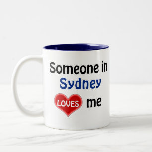 Somebody in Sydney loves me Magnet Two-Tone Coffee Mug